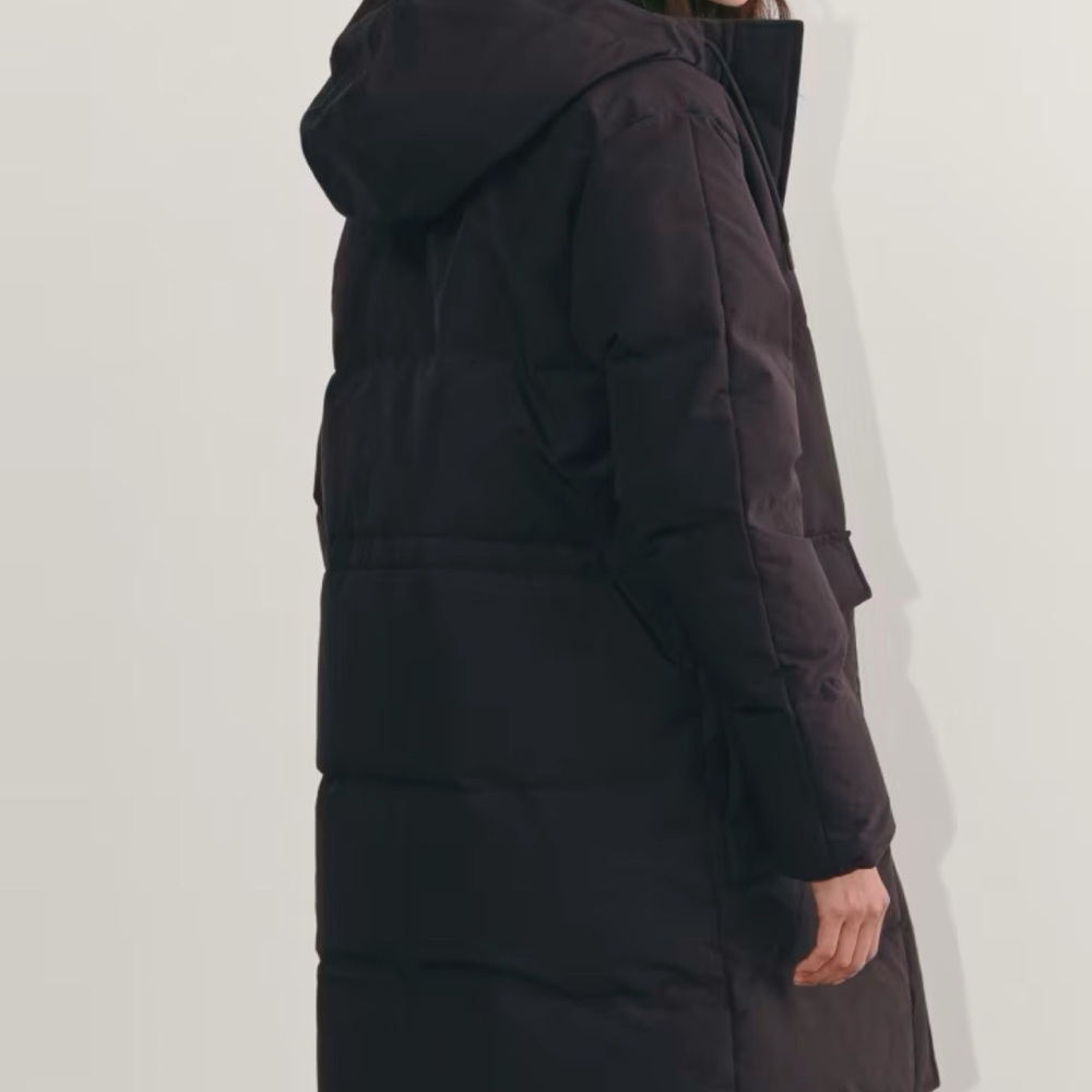 NEW Everlane Renew Long Black Puffer Coat w Hood S - Picture 7 of 16